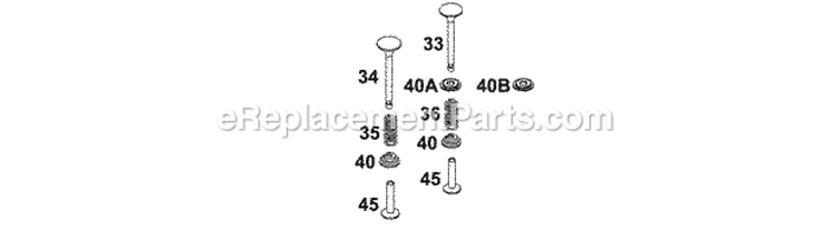 Valve Group Diagram and Parts List for 133202-0124-02  Briggs and Stratton Engine